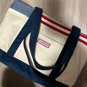 Vineyard Vines American flag tote
